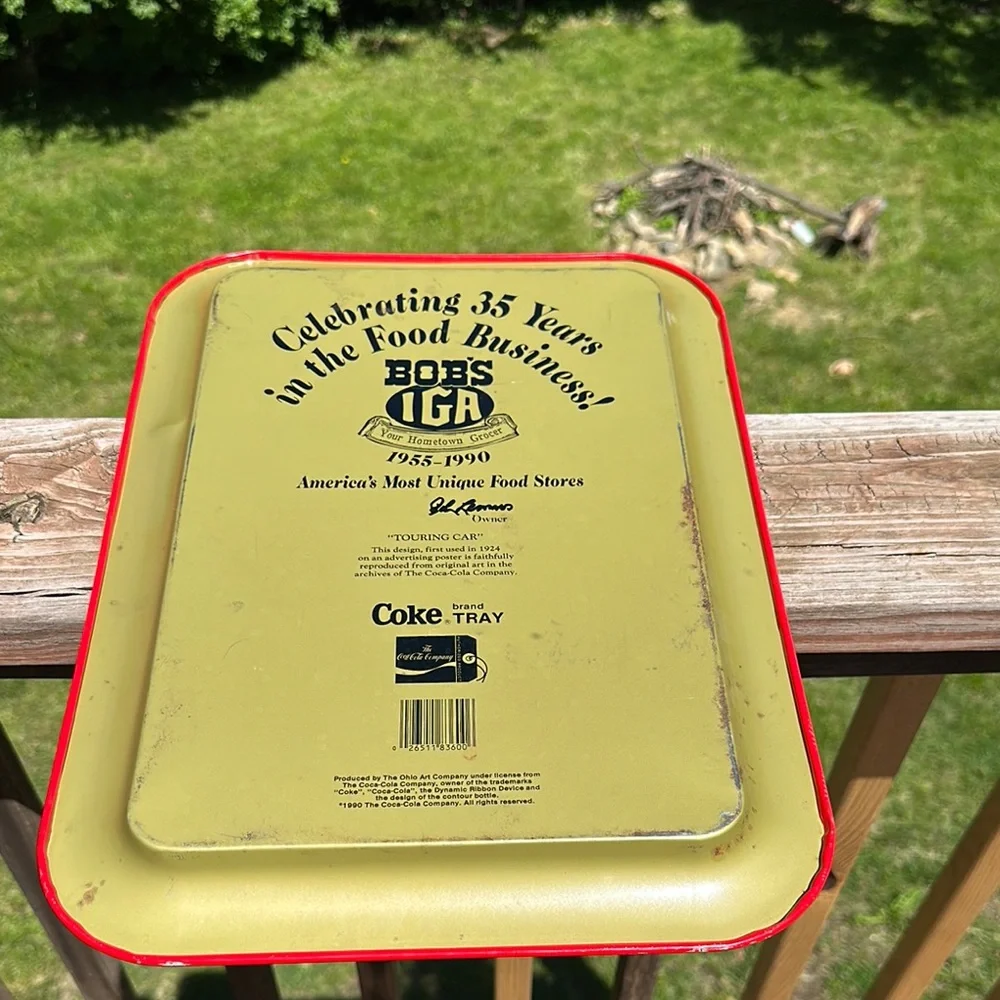 Coca-Cola Red and Yellow Serving Tray with Classic Artwork Vintage with Puzzle